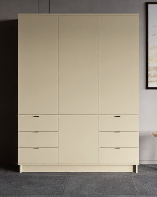 Trzydrzwiowa szafa na wymiar, z szafkami i szufladami - SZ-MODEL (2.3)