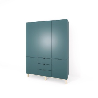 Trzydrzwiowa szafa na wymiar, z szafkami i szufladami - SZ-MODEL (2.3)