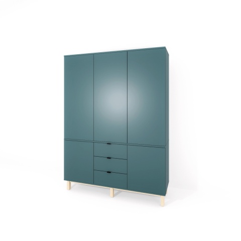 Trzydrzwiowa szafa na wymiar, z szafkami i szufladami - SZ-MODEL (2.3)