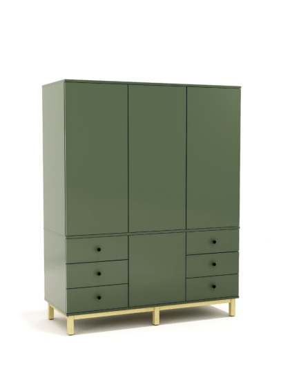 Trzydrzwiowa szafa na wymiar, z szafkami i szufladami - SZ-MODEL (2.3)