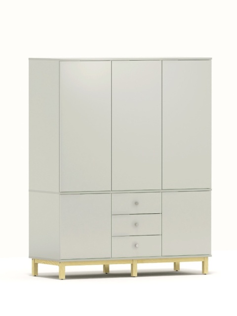 Trzydrzwiowa szafa na wymiar, z szafkami i szufladami - SZ-MODEL (2.3)