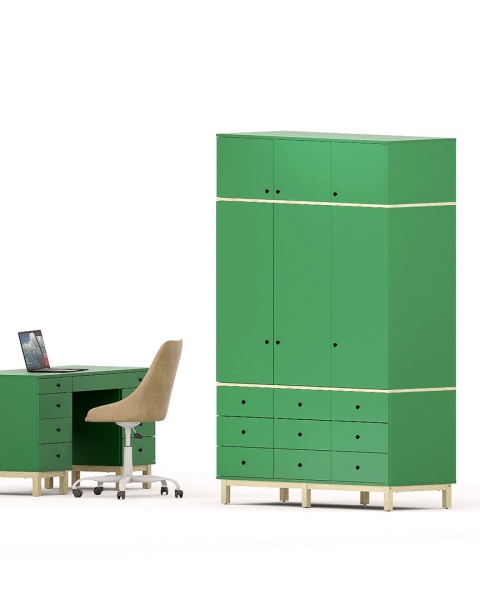 Trzydrzwiowa szafa na wymiar, z nadstawką. Aż 9 szuflad! - SZ-MODEL (3.3)